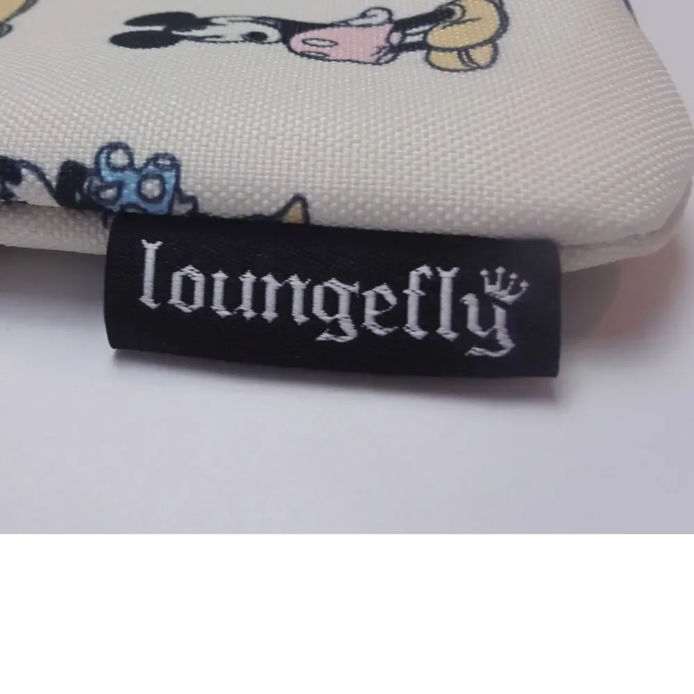 Disney Loungefly Mickey Minnie Canvas Zip Pouch NWT